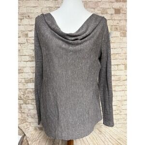 EILEEN FISHER PETITE SILK LINEN 3/4 SLEEVE KNIT SWEATER TOP SIZE PL
